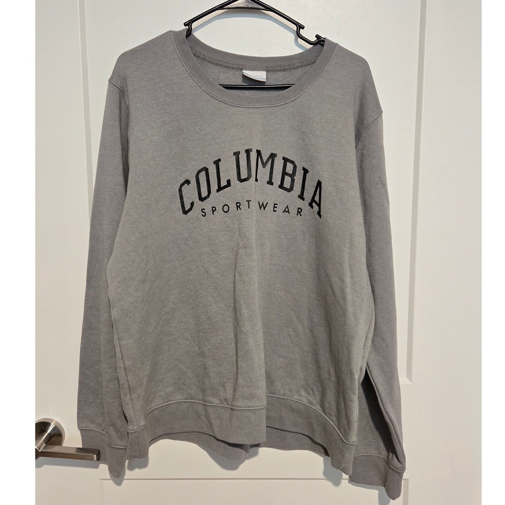 Columbia Sportswear Womens XXL Gray Arch Logo Fleece Crewneck Sweatshirt AL9539